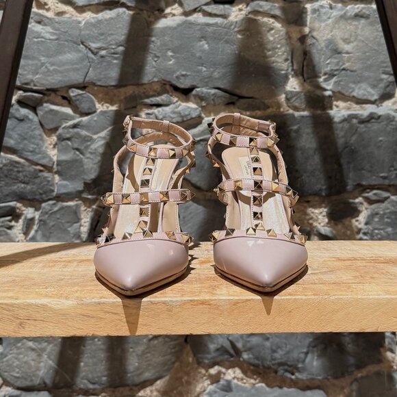 Valentino Poudre Leather Rockstud Caged Pumps - Picture 2 of 10